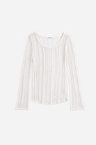 White textured top on a white background
