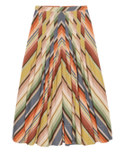 Multicolored striped skirt on a white background