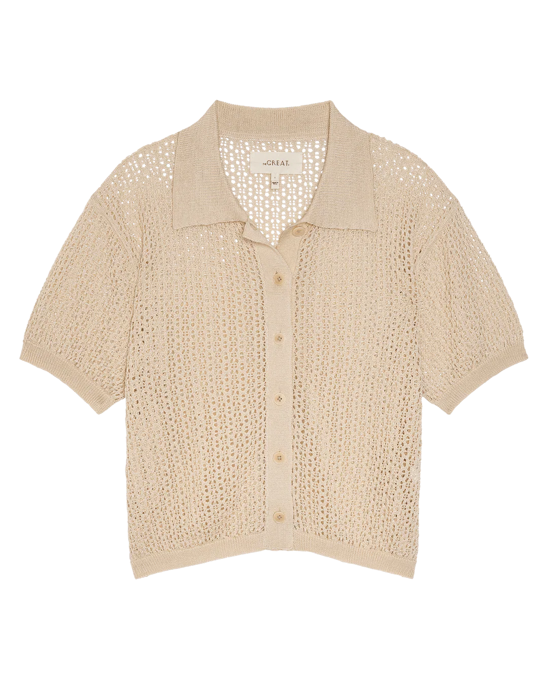 Beige knitted cardigan on a white background