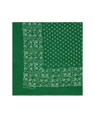 Green bandana with white pattern on a white background