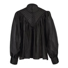 Black blouse with puffed sleeves on a white background