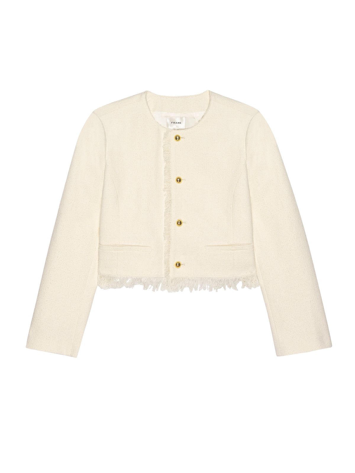 The Tweed Fringe Jacket in White – Threads