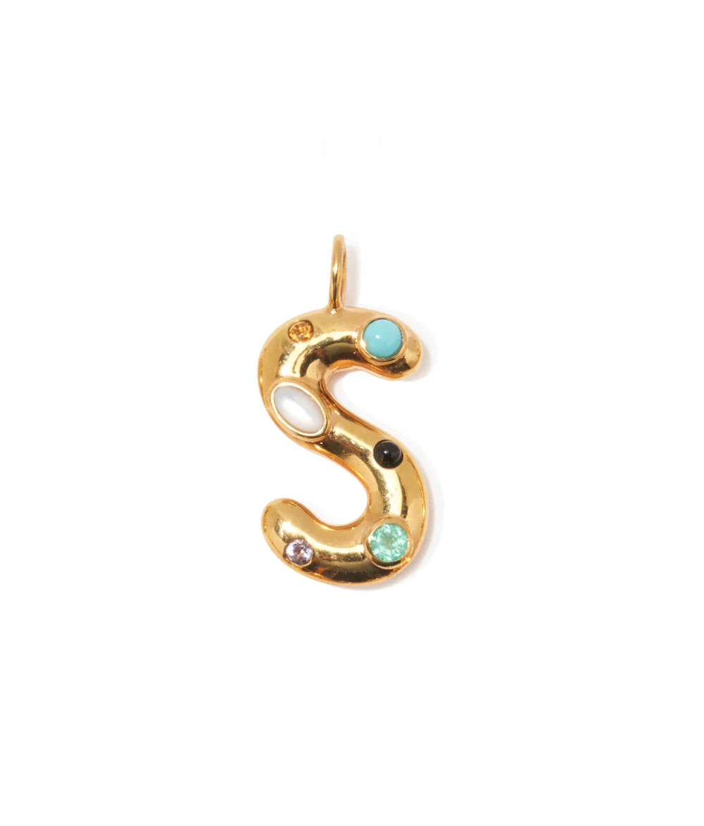 Lizzie Fortunato stone-studded alphabet S charm