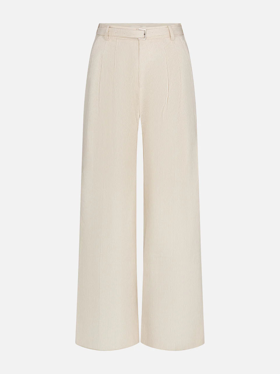 Beige wide-leg pants on a white background