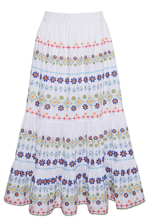 Alana Skirt - Floral Embroidered
