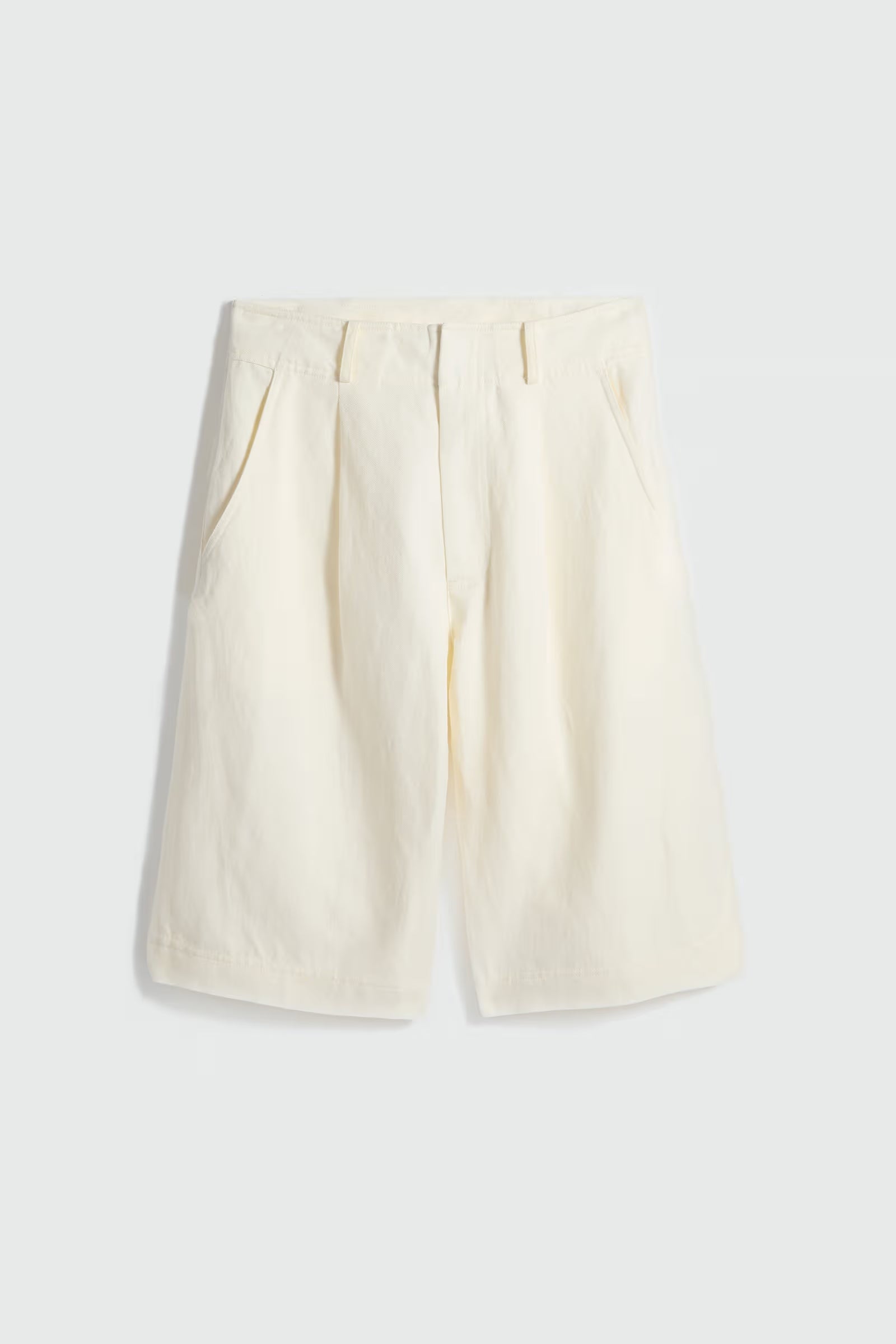White shorts on a light gray background