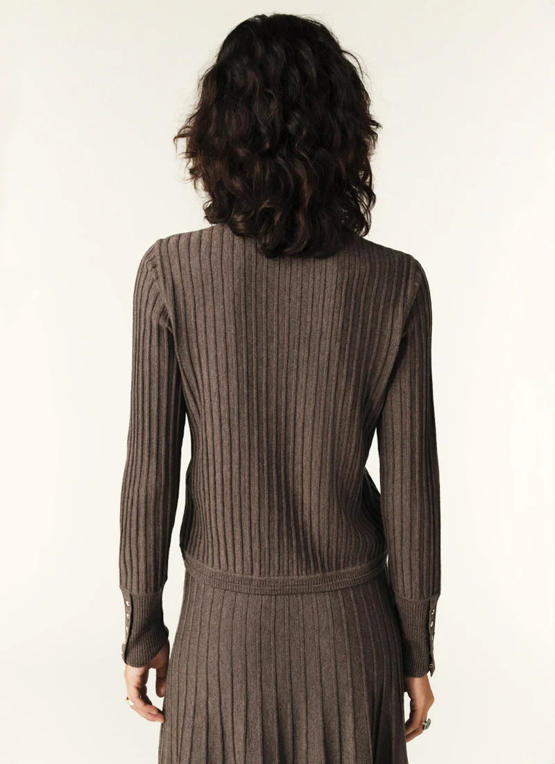 ba&sh brown knit sweater