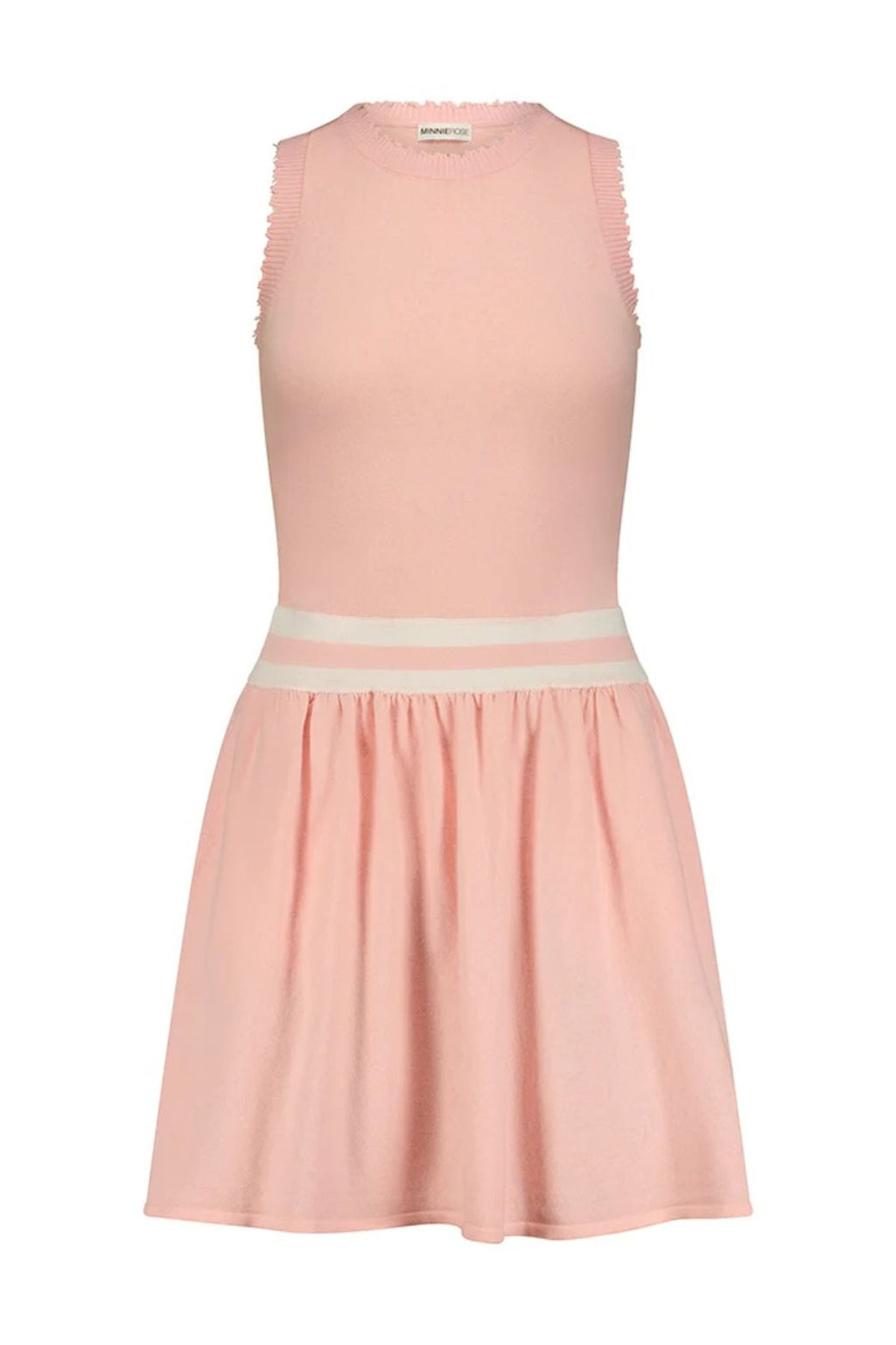 Cotton/Cashmere Frayed Edge Tank Dress - Pink Pearl