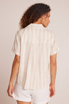 Cuffed Short Sleeve Shirt Playa Sand Stripe