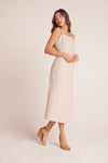 Fitted Cami Midi Dress Linen Sand