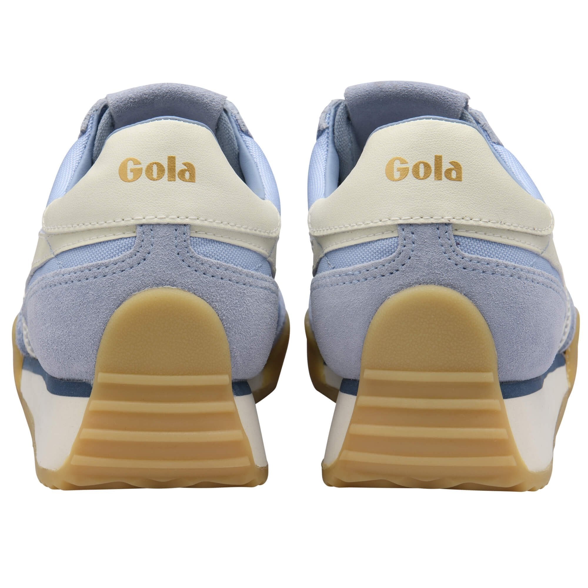 Pair of Gola sneakers shown from the back on a white background
