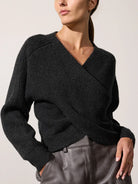 Brochu Walker Black wool wrap sweater