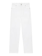 White jeans on a white background
