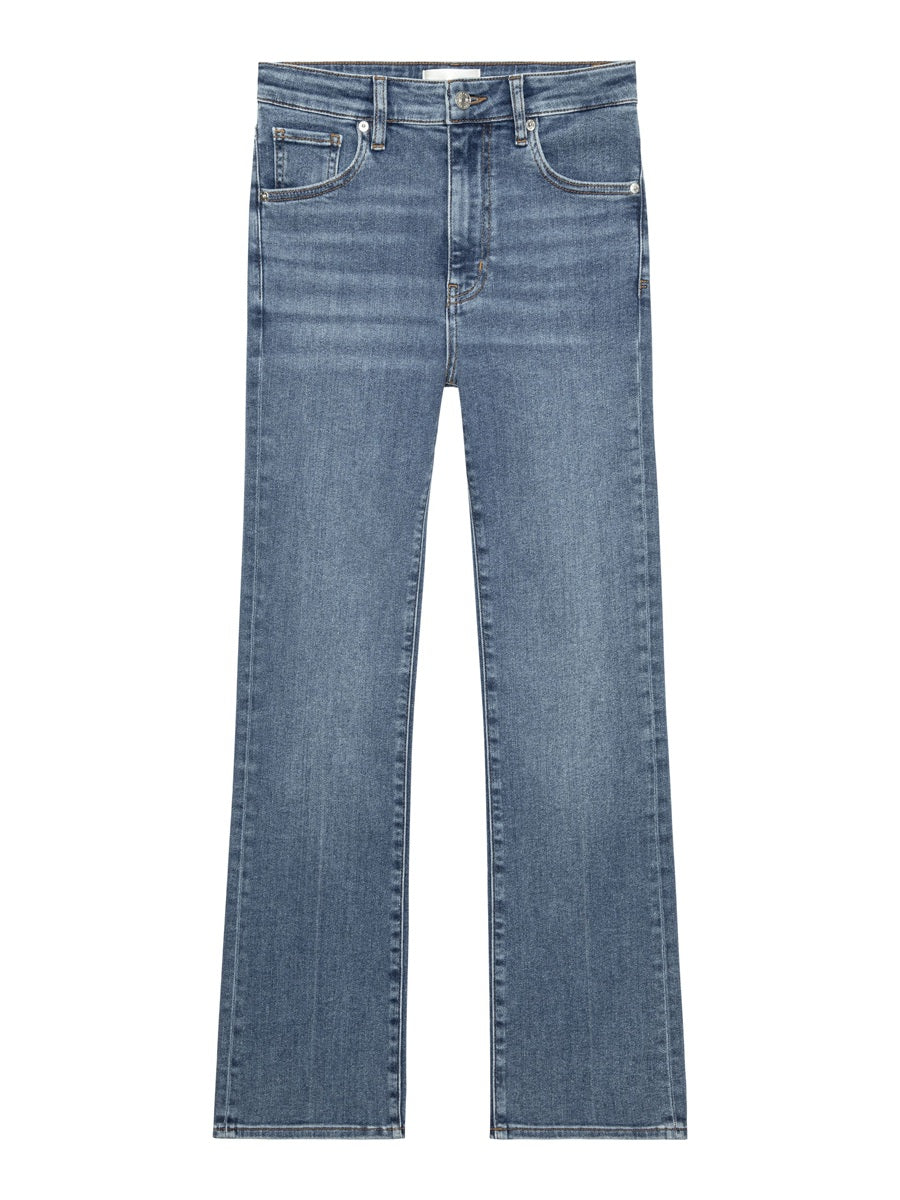 Pair of blue jeans on a white background
