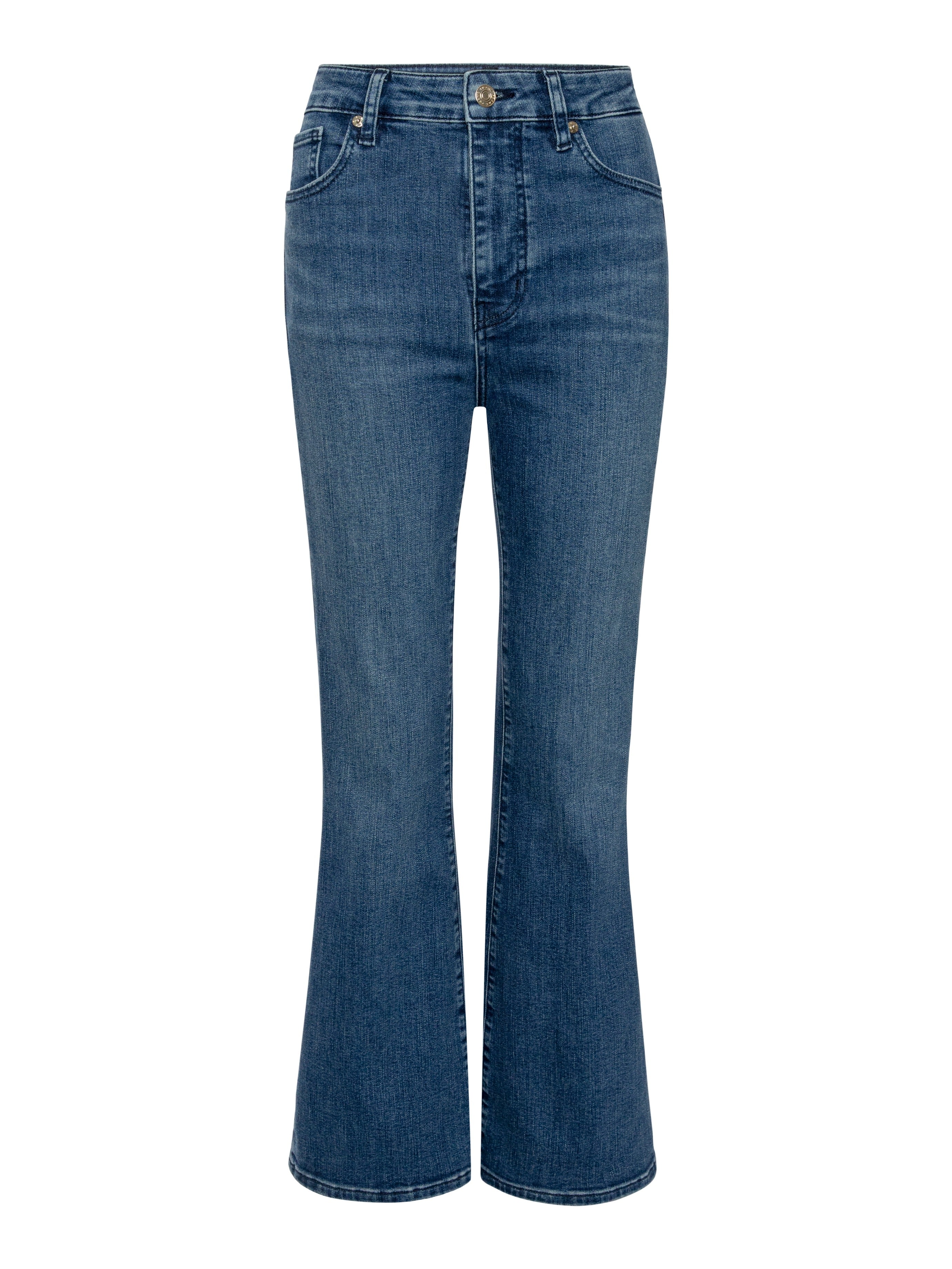 Blue jeans on a white background