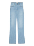 Light blue jeans on a white background