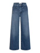 Blue jeans on a white background