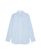 Light blue striped shirt on a white background