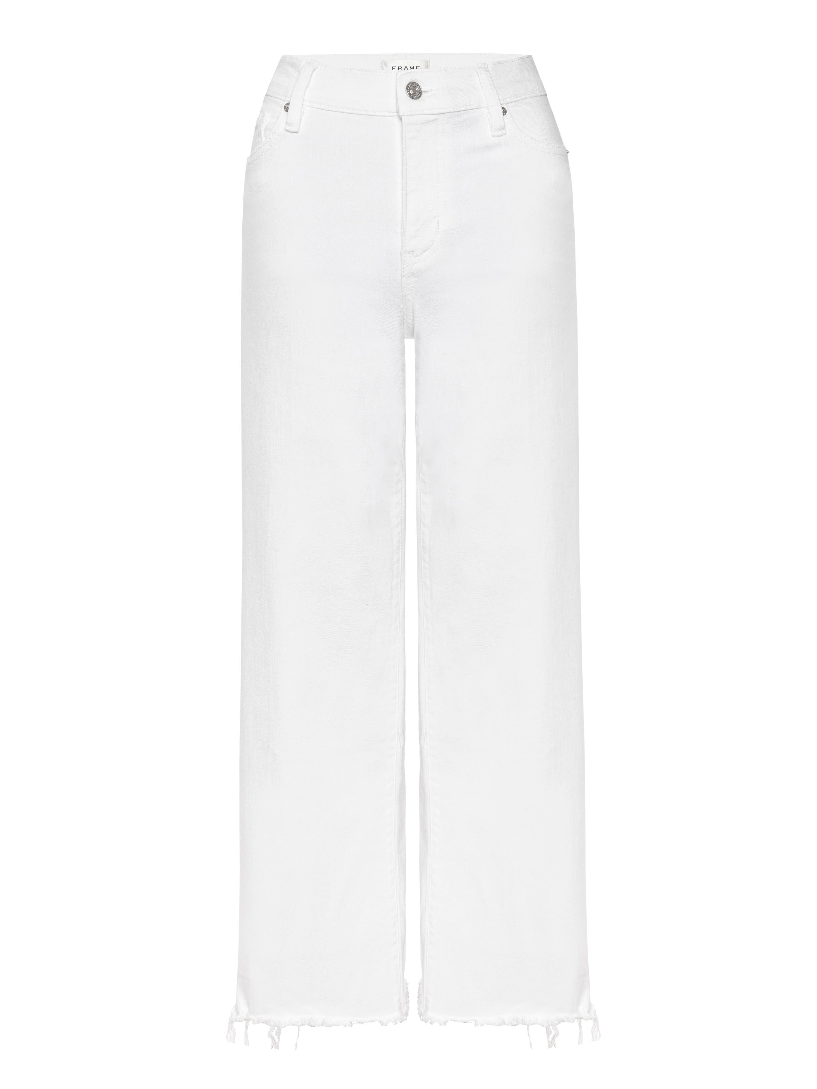 White jeans on a white background