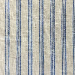 Textured fabric with blue and beige stripes