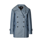 Blue trench coat on a white background