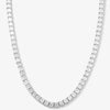 The Queen's Tennis Necklace 16" Silver/White