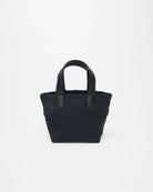 Black handbag on a white background