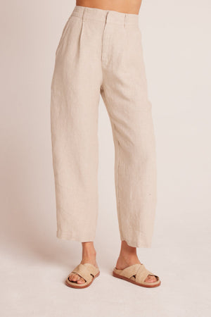 Relaxed Pleat Front Trouser Linen Sand